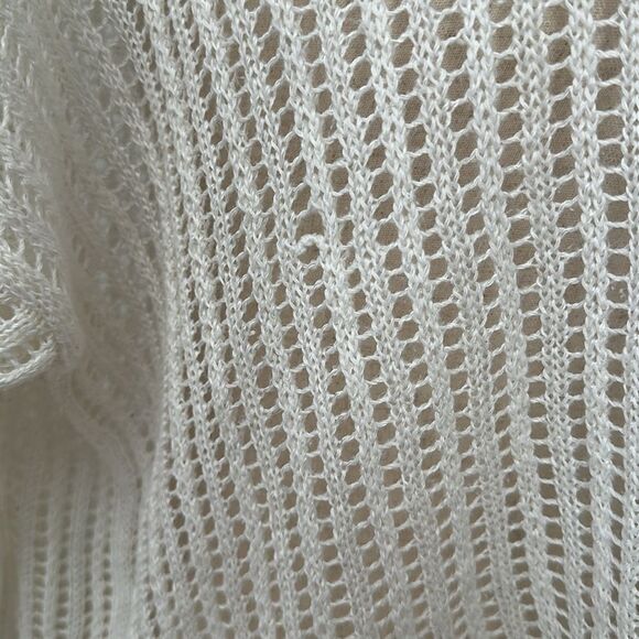 Denim & Supply Ralph Lauren White Open Knit Sweater Boho Festival Beach Coverup - Picture 6 of 10